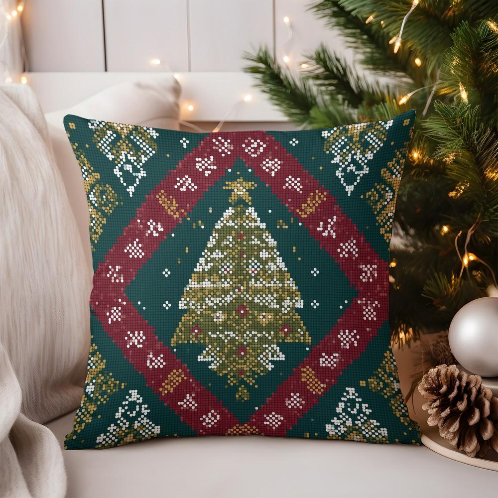 

Домашний Декор Рождественские Леденцы и Шапки Санты Узор Подушки Наволочка Подходит для Дивана Спальни Автомобиля Наволочка 16x16Inch