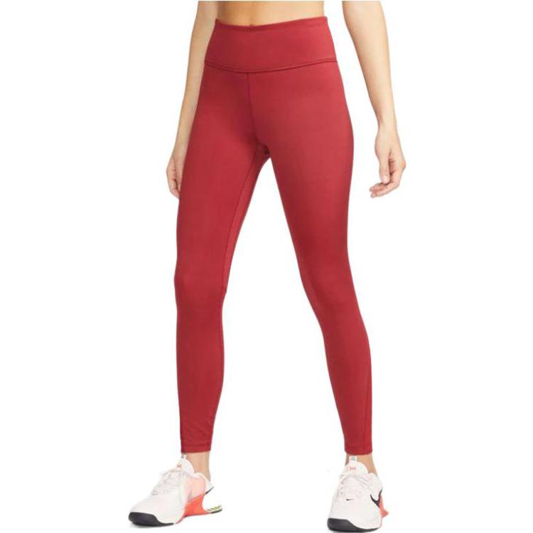 Nike Κολάν Μονόχρωμο με Λογότυπο Ψηλόμεσο Γυναικείο κολάν Κόκκινο DD0249-690