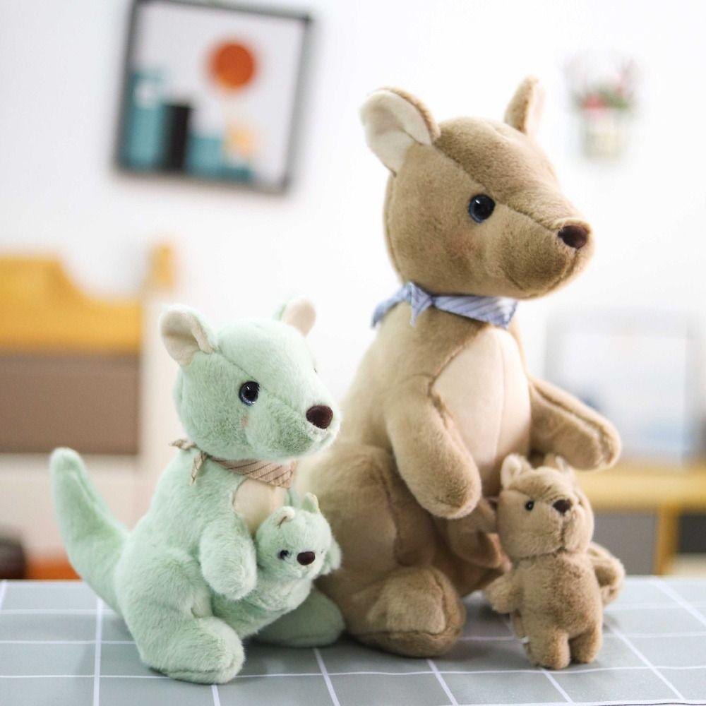 PP Cotton Mother and Son Kangaroos Plush Toy Kangaroo Soft Kids Stuffed Toy  Kids Playing Supplies