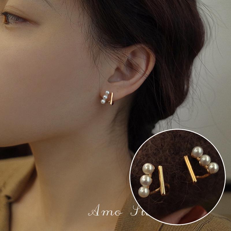 Korean Style S925 Sterling Silver Multi-Layer Pearl No-Pierce Ear Cuff – Women's Retro Elegant Earrings, Niche Ear Jewelry.