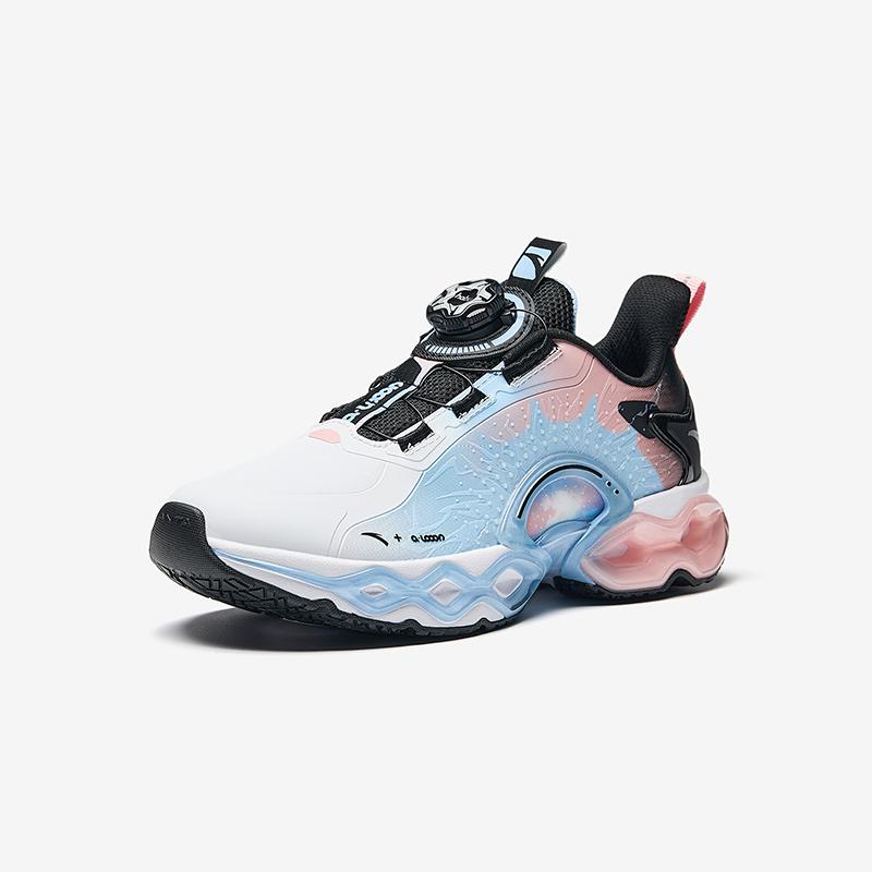 Anta Kids Energy Ring 10.0 Comfortable Rebound Lightweight Shock Absorption Low Top Running Shoes Kids Running Shoes White Black Blue 322445504N-1