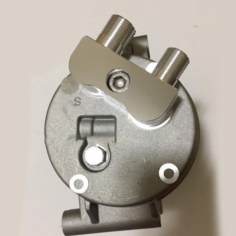 A/C Compressor Adapter Fitting A/C Compressor Fitting Adapter Replacement Aluminum Polished Finish