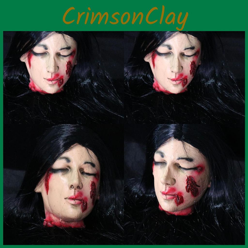 Halloween Haunted House Scene Decoration With Latex Long Hair Female Prop Head