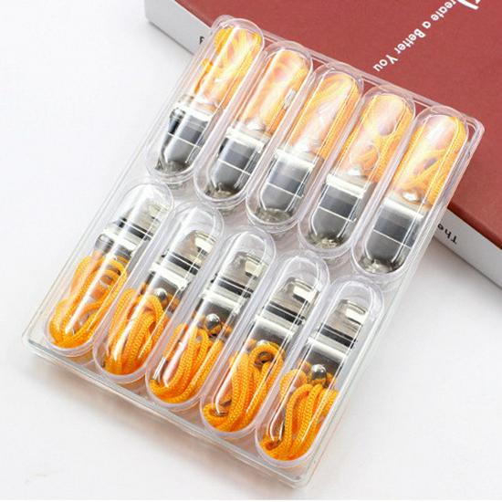 Stainless Steel Coach & Survival Whistle with Lanyard - Loud Outdoor Sports & SOS Signal