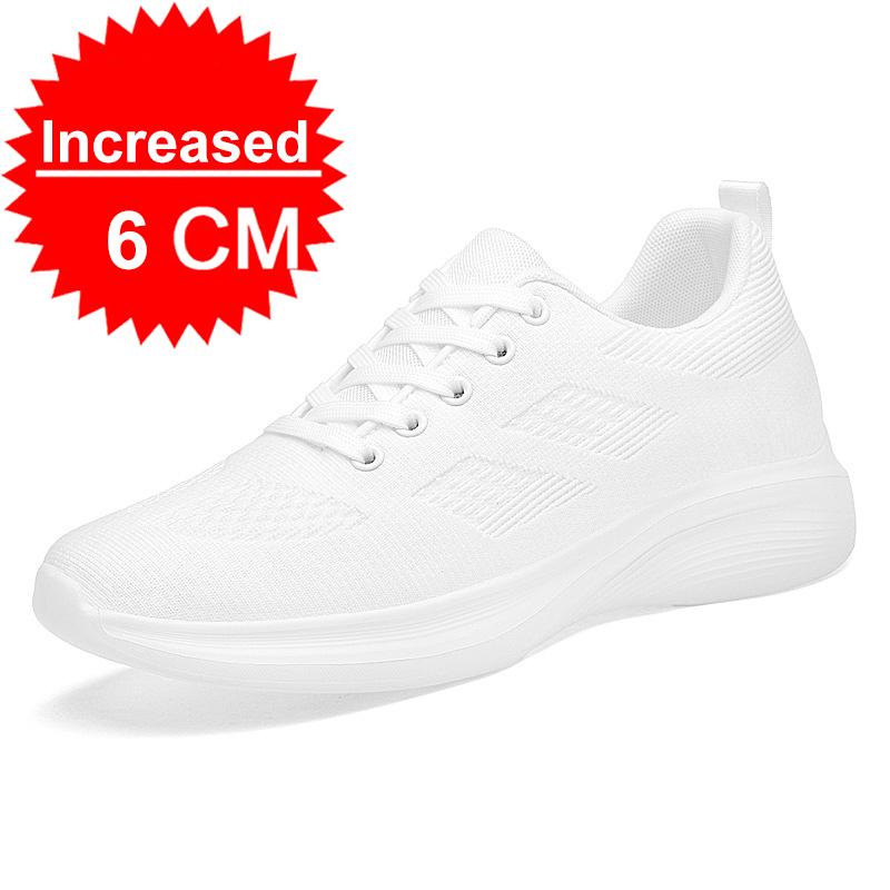 Flying Weaving Breathable Increase 8/10cm Invisible Height Increasing Casual Sneakers Men All Match Non-Slip Soft Walking Shoes