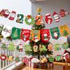 Festive Red And Green Snowflake Christmas Banner - For Holiday Party Decorations Paper Material Christmas Decorations