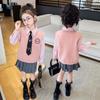 Girls' Garden Academy Rabbit Police Officer Three-Piece Set: JK Shirt, Vest, and Pleated Skirt.