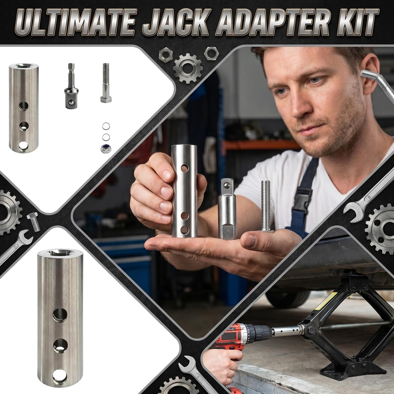 

Electric Hydraulic Jack Adapter Set Drill Bit Connector U Groove Adapter for Power Drill Hydraulic Jack Compatible with Various Models One Size срібний