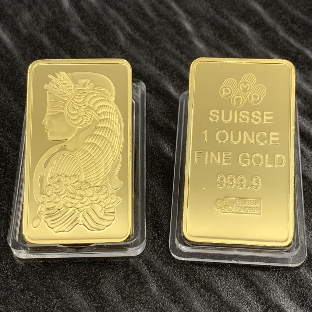 Swiss Goddess of Wealth Commemorative Gold Bar Badge