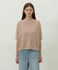 LE STUDIO Boat Neck Loose Fit Short Sleeve Knit_Beige