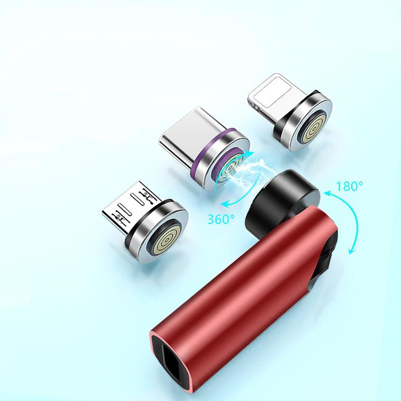 

Вращающийся на 540° магнитный адаптер Type-C, кабель для быстрой зарядки мобильного телефона 3A, высокоскоростная передача данных