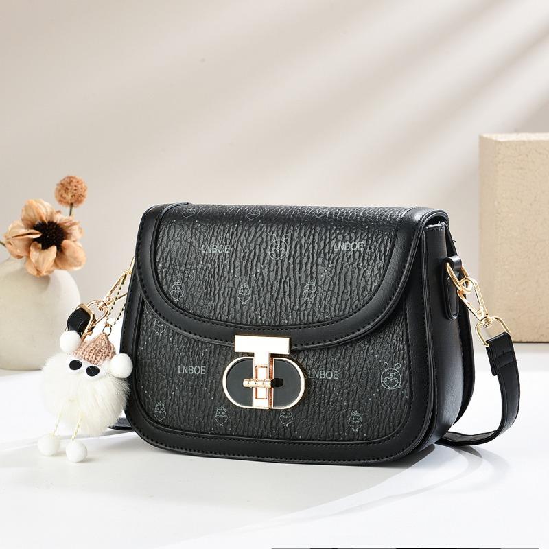 Premium bag women s new temperament saddle bag niche single shoulder women s light luxury fashion versatile messenger bag чёрный
