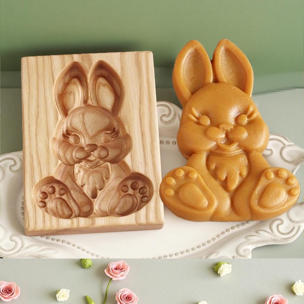Easter Christmas 3D Wooden Cookie Mold Gingerbread Mould Carved Decoration Stamp Embossing Craft Decorating Baking Tools M531 1