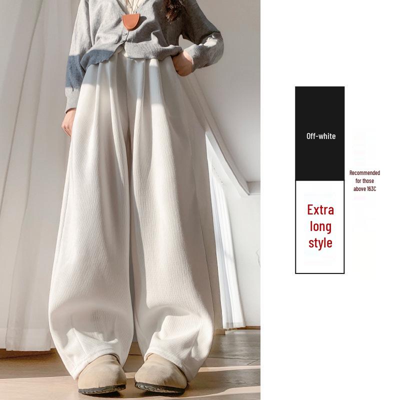 Women s High-Waisted Velvet Wide-Leg Pants - Casual Spring Style Small