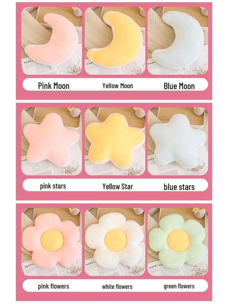 Colecția de perne de pluș Curcubeu Nordic: Ornamente Stea, Lună, Floare, Meteor, Coroană și Perna