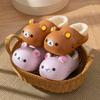 2025 Rilakkuma Cotton Slippers: Warm Winter Closed-Toe Little Bear Design for Girls