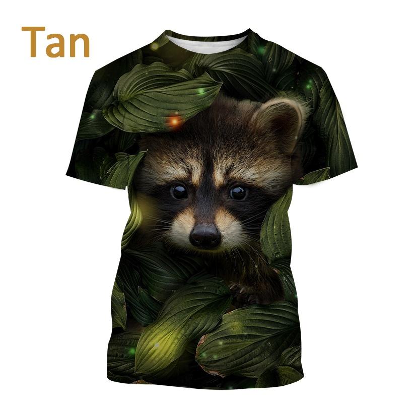Newest Raccoon 3D T-shirt Fashion Funny Animal Printing Casual T-shirt Unisex Round Neck Hip-hop Harajuku T-shirt