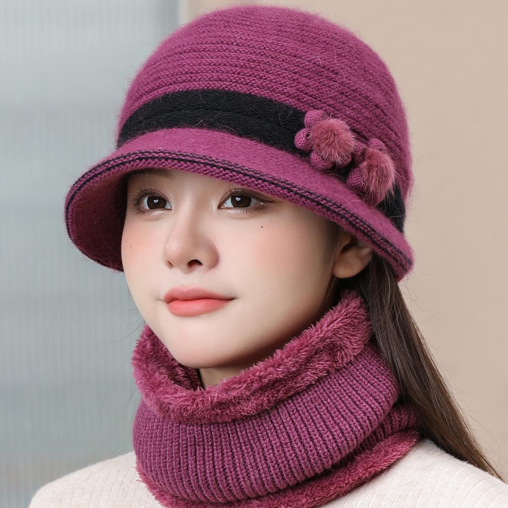 

Женская зимняя шапка - Ветрозащитная и теплая шапка с цветочным декором, Мягкая и теплая женская шапка, Подходит для холодной погоды и особых случаев Single Cap темно-фиолетового