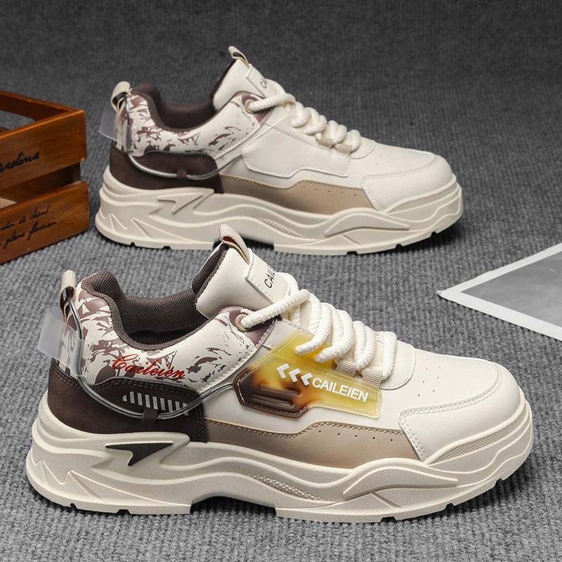 

Men s Shoes New Breathable White Fashionable All-matching Platform Sole Sneakers Casual Skate Dad s 39