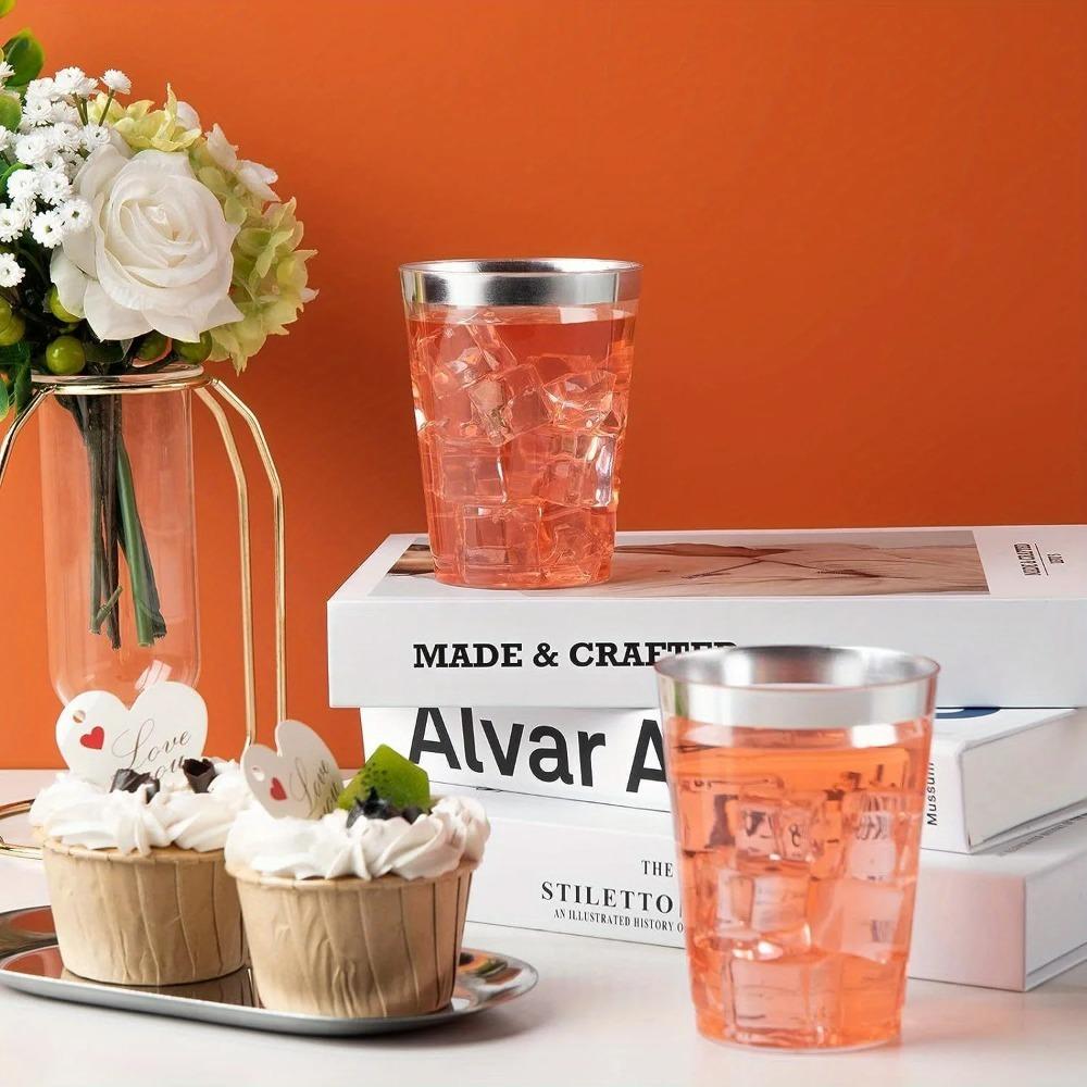 

25 шт. прозрачных одноразовых стаканчиков из твердого пластика, свадебные стаканчики для воды, стаканчики для развлечений