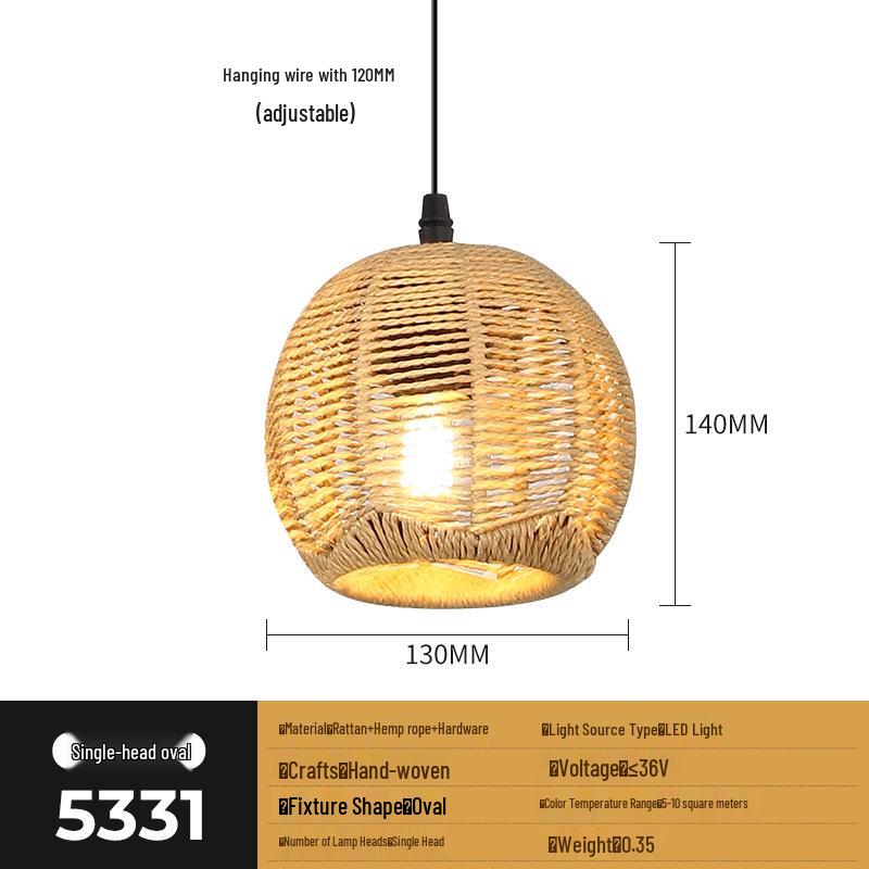 Japanese Bamboo Lantern: Retro Woven Pendant Light for Tea Room or Restaurant