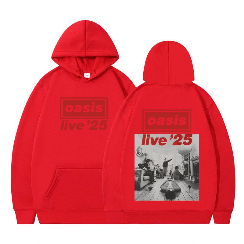 Oasis Live 25 Band Tour Pop Music Print Hoodies Men Women Long-sleeved Hip-hop Autumn Winter Oversized Gothic Punk Pullover Tops