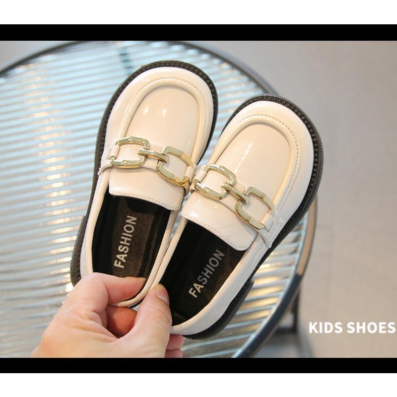 Kids Girls British Style Patent Leather Slip On Loafer Princess Casual Shoes