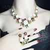 Necklace And Earrings Set 1 Camellia Choker Earrings, Faux Pearl Rhinestone Luxury Jewelry Elegant Flower for Women Daily Wear Party Date High-quality