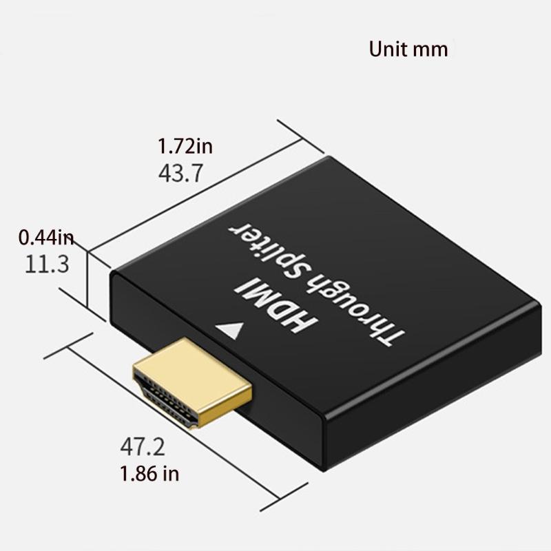 HDMI-compatible Adapter 1 to 2 Way Household Dormitory Office Splitter Adapter Male to Dual Female for Monitor Laptop