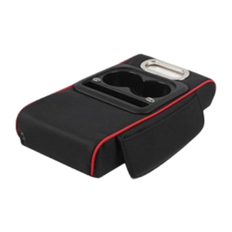 Multifunctional Auto Armrest Box Pad Leather Cushion with 2 Fast Charging USB Port And Storage Space