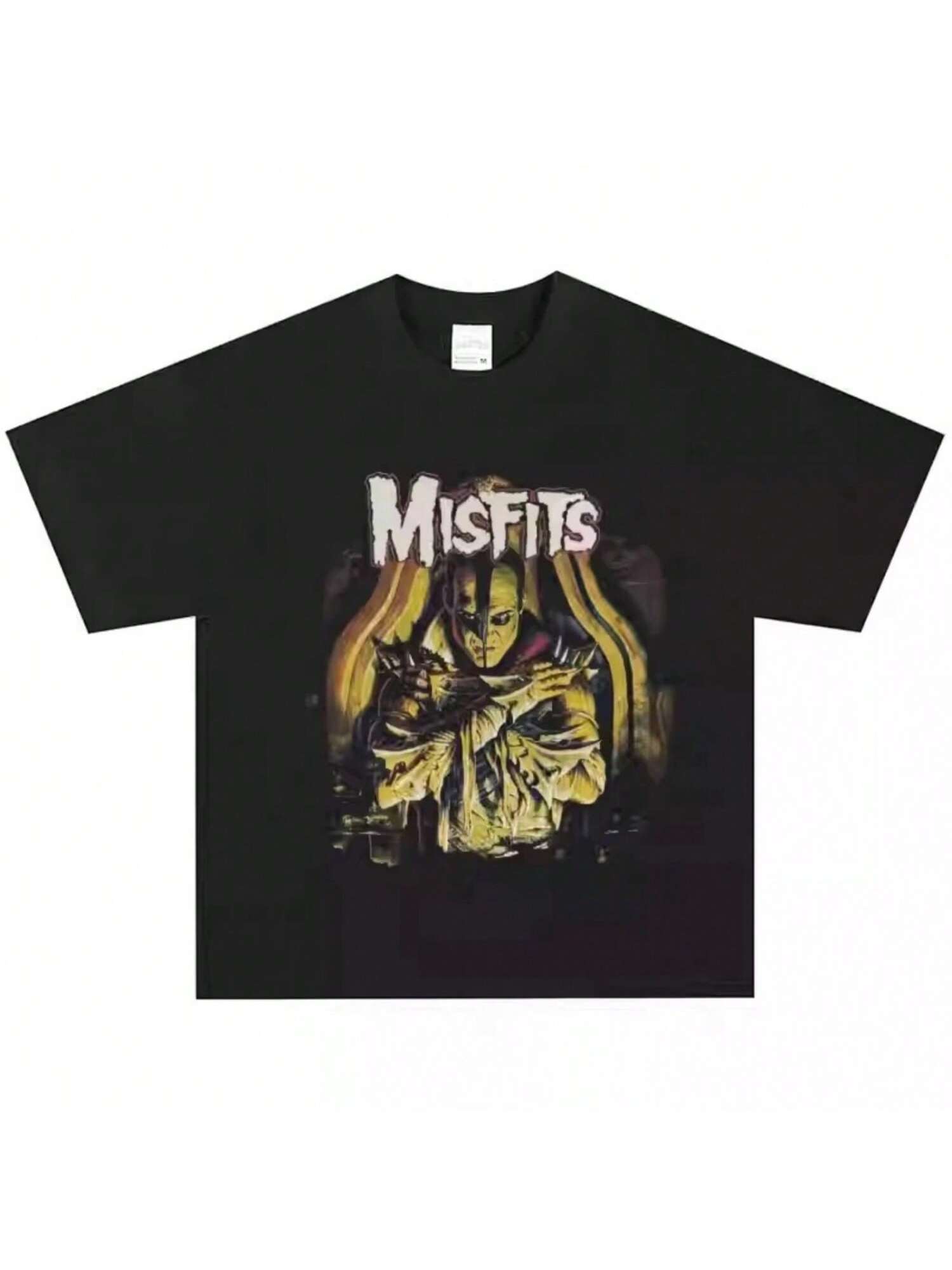 

2025 Misfits Band s Rock Metal American Retro T-Shirt Is A Heavyweight High Street Short-Sleeved Vintage High-Quality XXXXXL чёрный