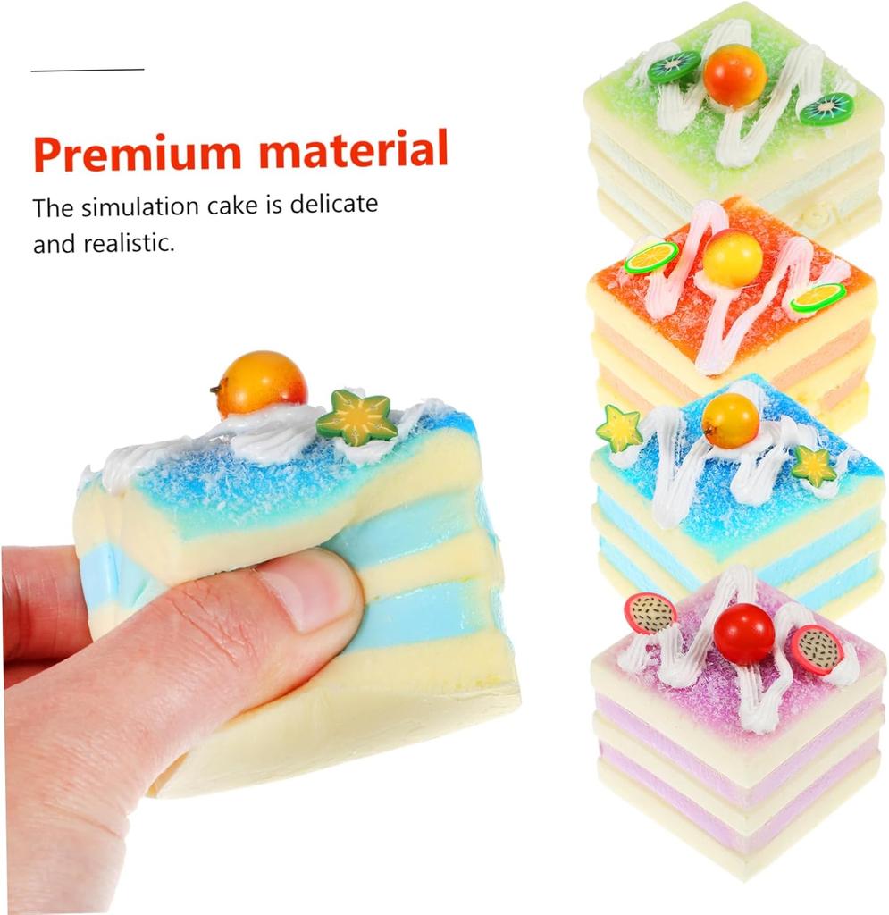 Simulation Mini Square Fruit Cream Cake MultiColor Artificial Cube Cupcake Fake Cake Dessert Decor for Kitchen Bakery Display