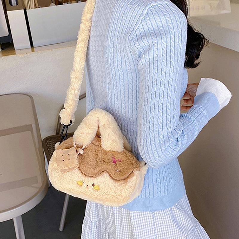 Sac bandoulière pudding désert doux poupée en peluche sac à dos enfant grande capacité avec pendentif peluche sac à bandoulière dessin animé filles