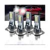 Kit de Lâmpadas LED para Farol H7 4x Feixe Alto Baixo 220w 60000lm Super Brilhante 6000k Branco
