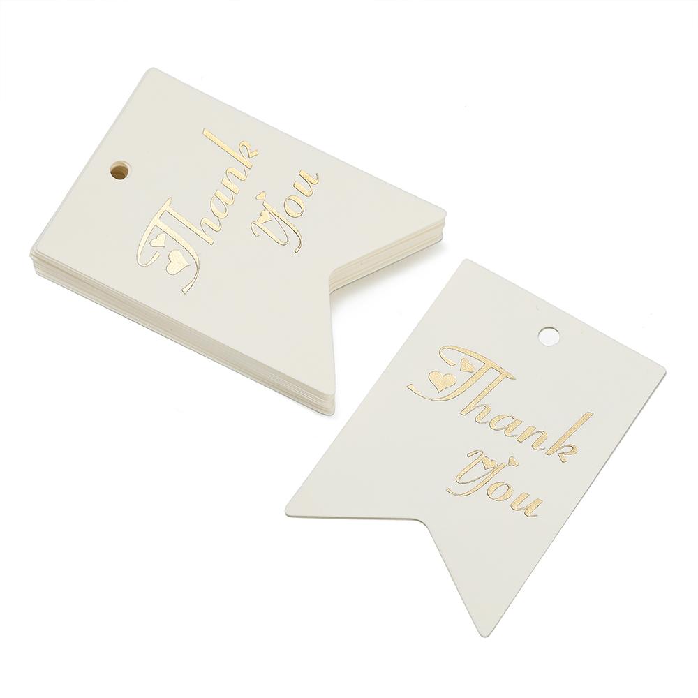 50pcs/Lot Stamping Thank You Paper Card Tags Jewelry Hang Tag Black White Paper Cards Jewelry Accessories Price Label Wholesale