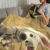 Cartoon B-Bolt Movie DSN Blanket Blanket for Couch Sofa Travel Home Picni Flannel Blanket Birthday Gift Warm Comfortable