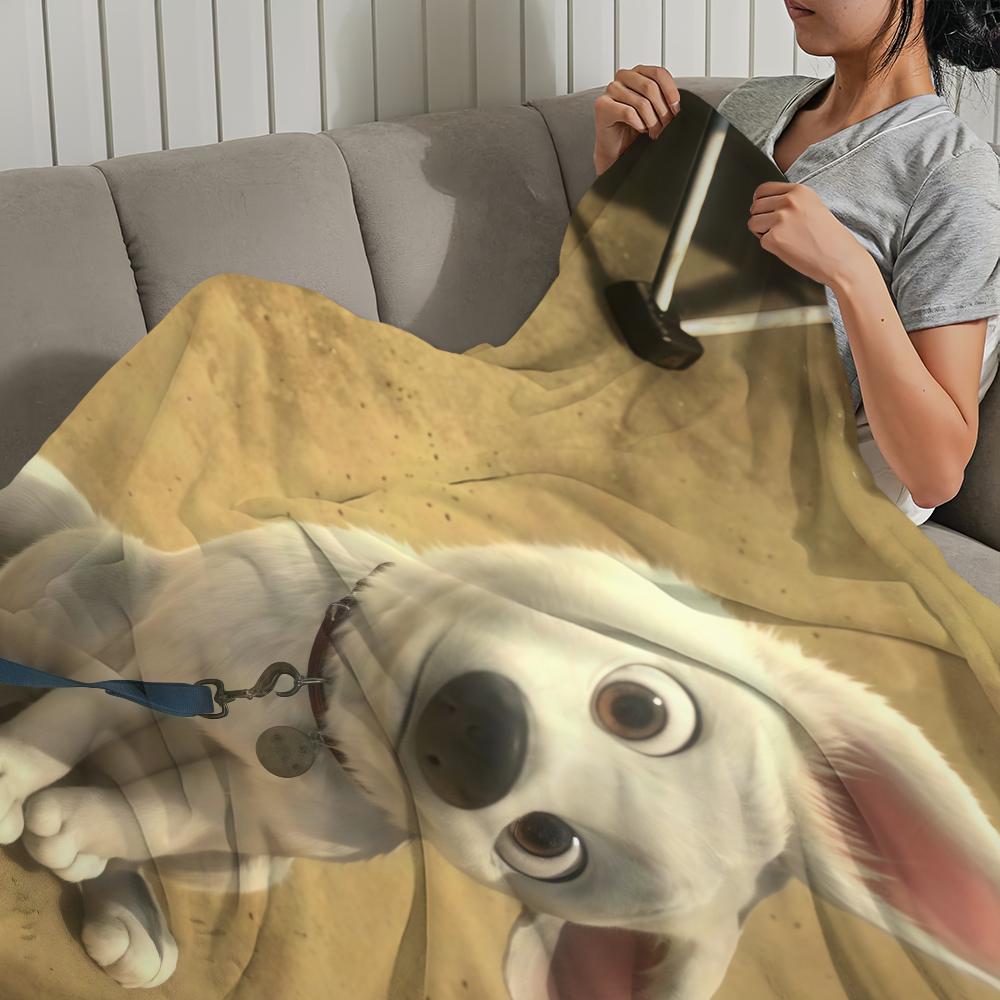 Cartoon B-Bolt Movie DSN Blanket Blanket for Couch Sofa Travel Home Picni Flannel Blanket Birthday Gift Warm Comfortable