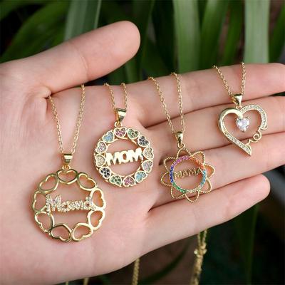 MAMA Micro-Diamond Love Necklace: Mother's Day Pendant with Clavicle Chain