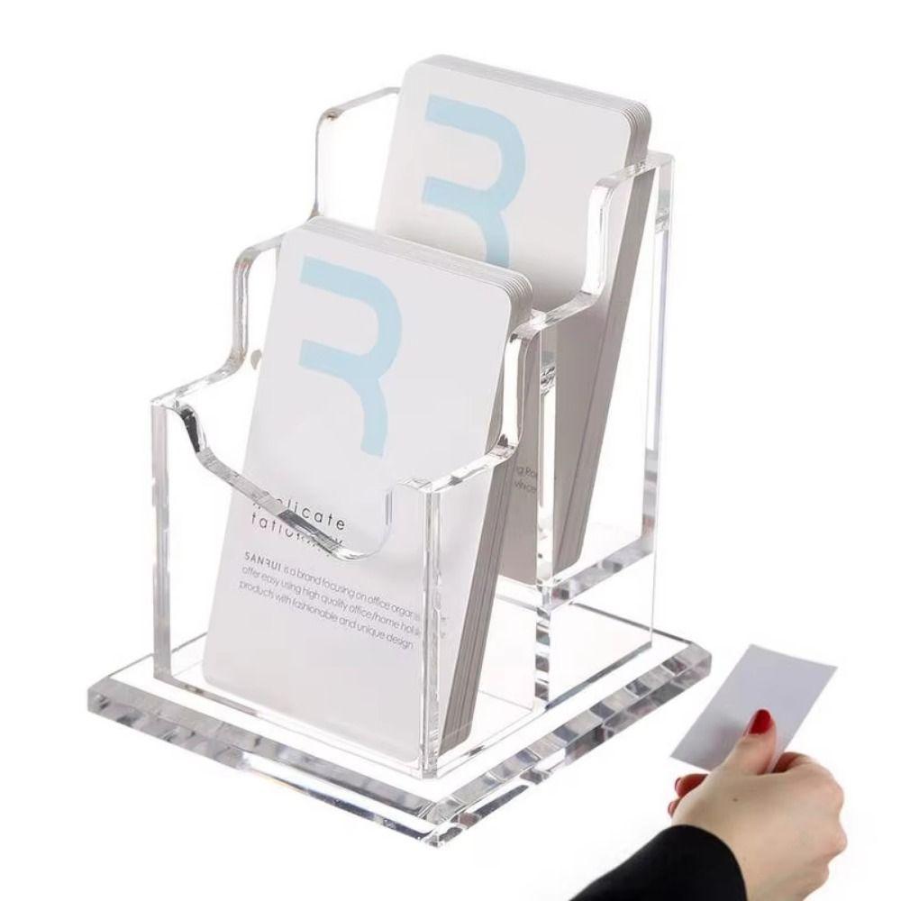 

Вертикальная/горизонтальная подставка для визитных карточек, многофункциональный держатель визитных карточек, настольный органайзер для карточек в офисе Horizontal 1 Slot