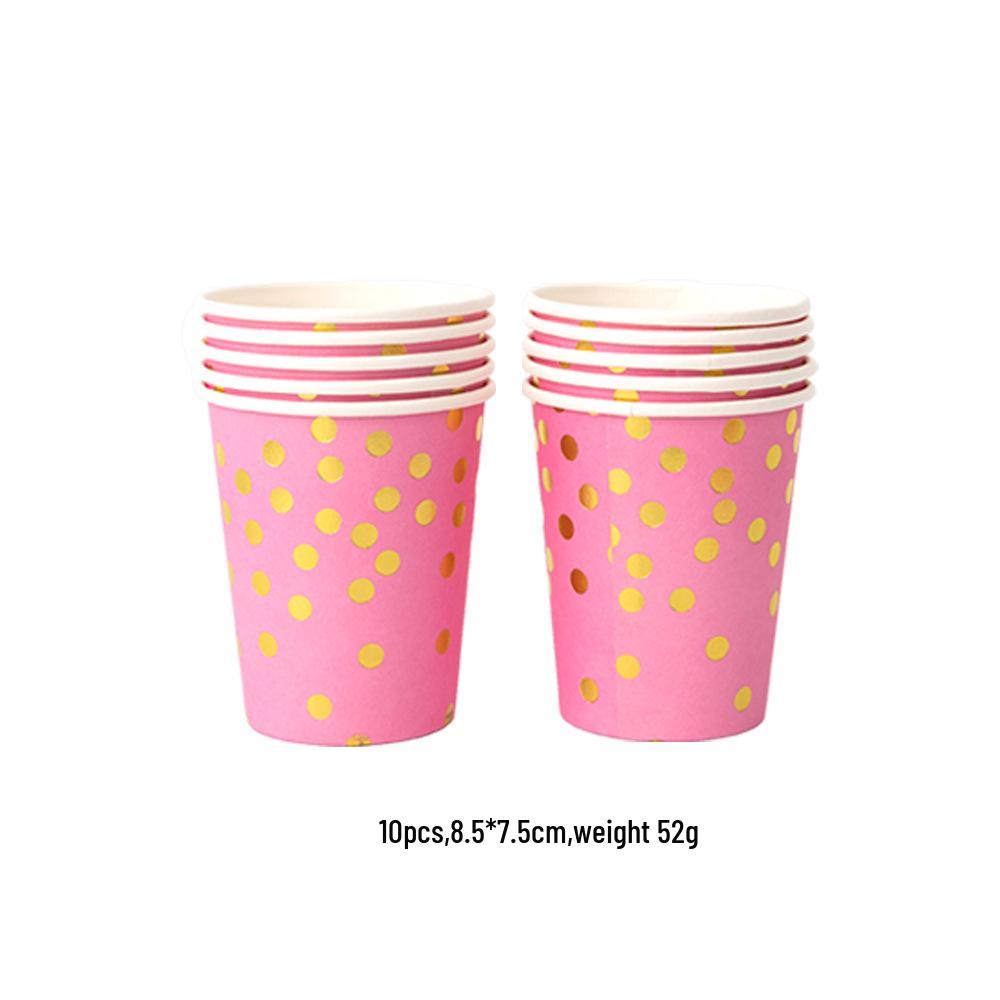 Multi-color Hot-Stamped Party Paper Tableware Set: Plates, Cups & Napkins