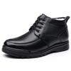 Cotton shoes men's winter velvet warm men's cotton shoes high-top leather wool snow boots medium old dad elder shoes