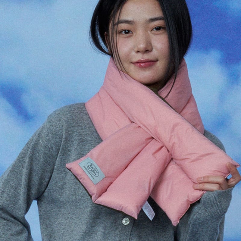 RECLOW JEAN PADDING MUFFLER KHAKI PINK