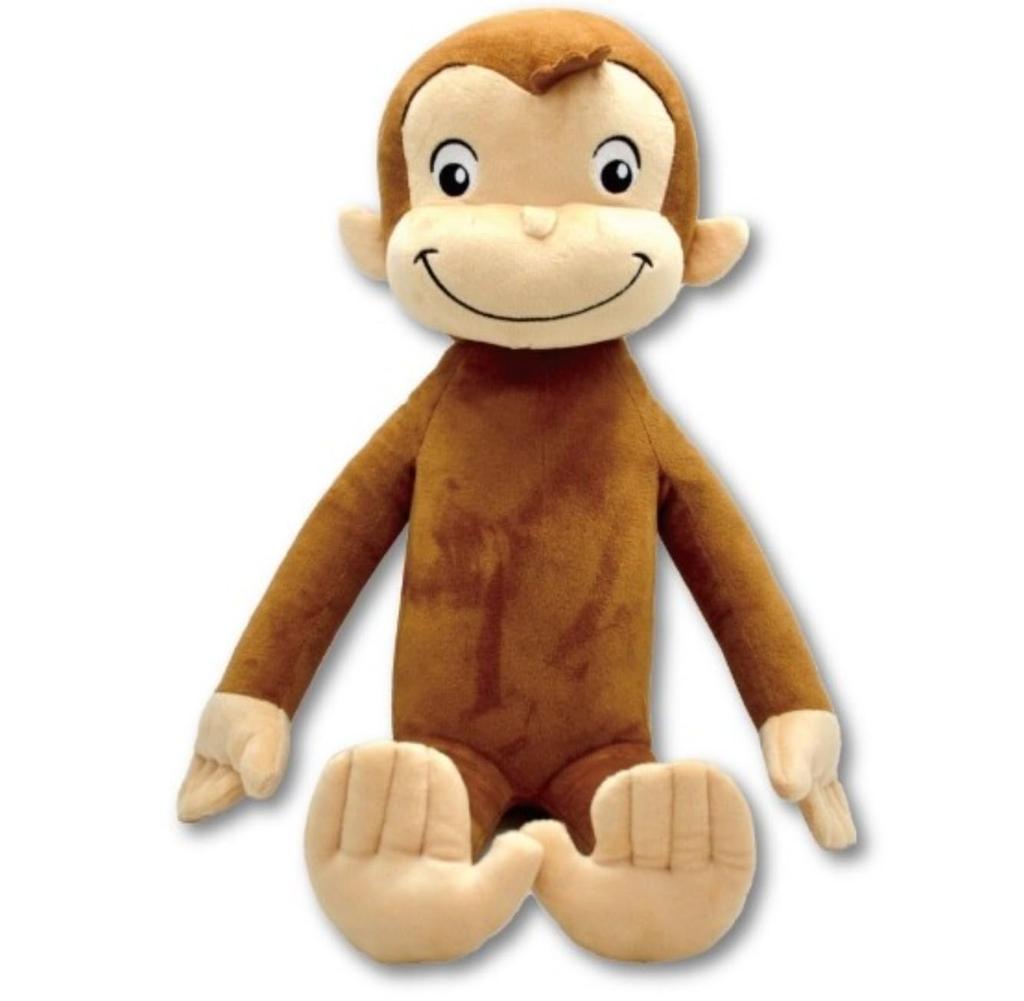 Stofftier Neugieriger George (Große Größe 50cm) Extra groß Neugieriger George Charakterartikel Puppe Artikel Groß Niedlich Kinder Geburtstag Weihnachten Geschenk