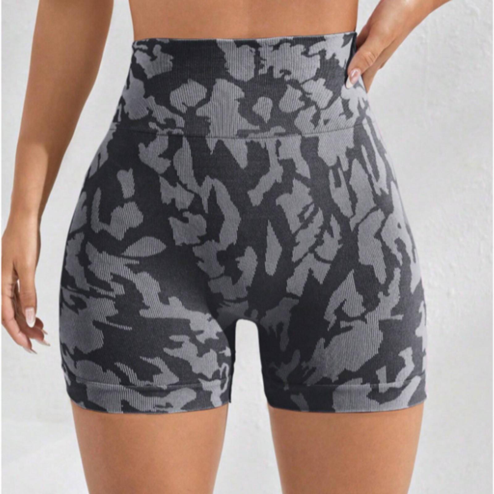 Tight Yoga Shorts High Waist Slimming Hip Lifting Sports Pants L чёрный