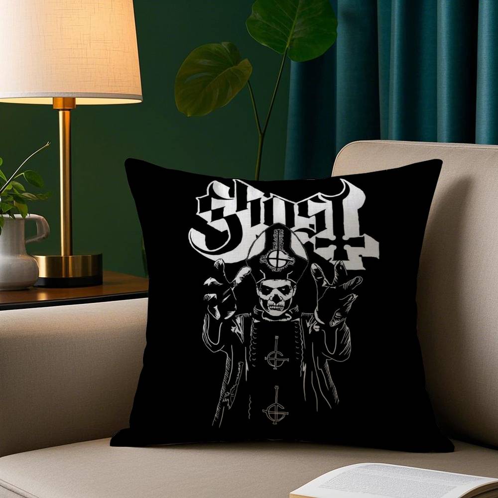 Cool G-Ghost BandS Pillow Case Short Plush Print Cushion Cover Square Throw Pillow Covers Sofa Home Decor