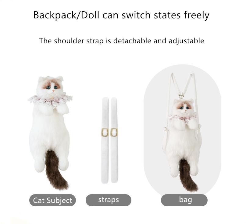 Plush CAT Backpack for Boys Girls Kids Children SchoolBag Cute Cartoon School Bags Kindergarten Preschool Baby Bag