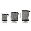 Black Golf Ball Pouch Bag with Durable Nylon Material Sports Mesh Net Bag Suitable for Mountain Climbing