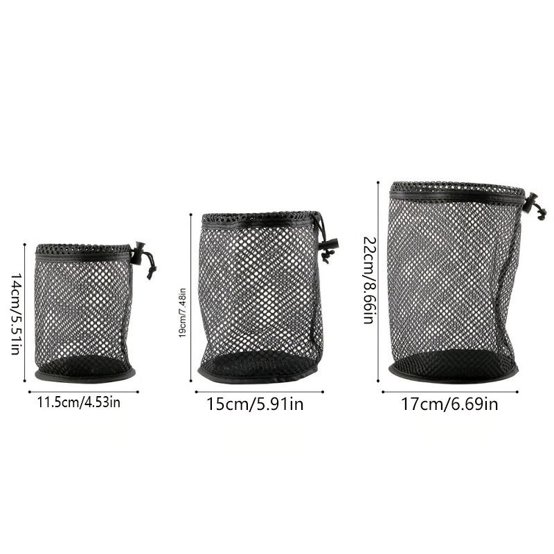 Black Golf Ball Pouch Bag with Durable Nylon Material Sports Mesh Net Bag Suitable for Mountain Climbing