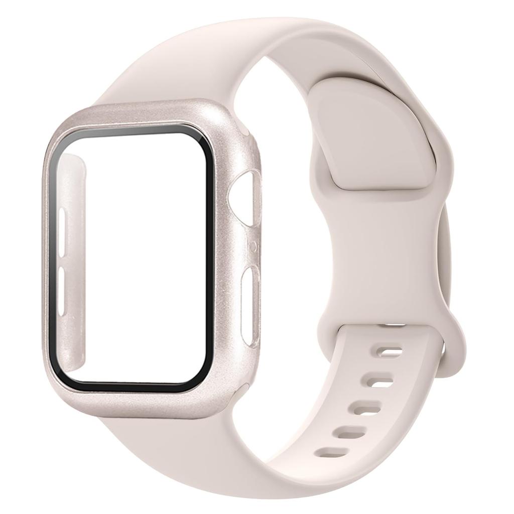 PC Case+Straps For Apple Watch band 44mm 45mm 40mm 46mm 41mm 42mm 49mm Sport Silicone Bracelet iWatch series 10 8 7 se 9 ultra 2