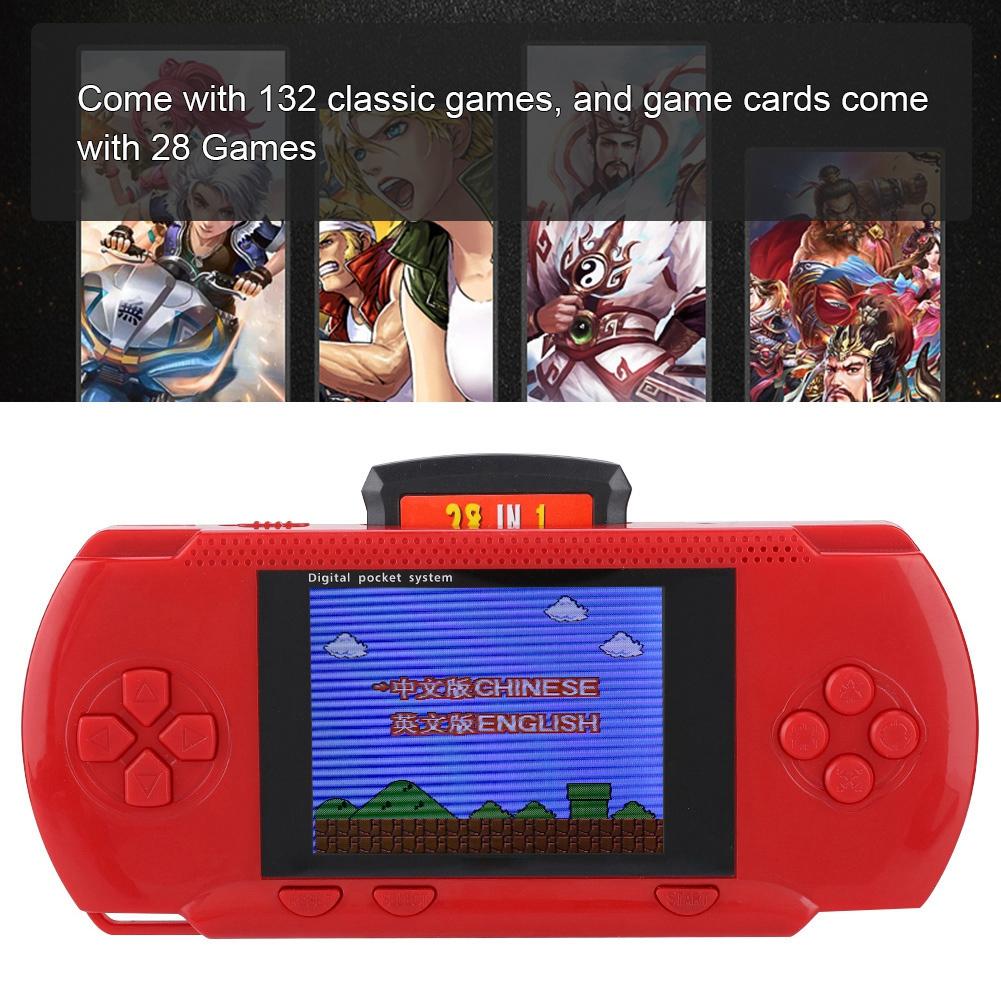 Portable Pocket Gamepad Classic Handheld Game Player Console with Game Card for PVP(Red)